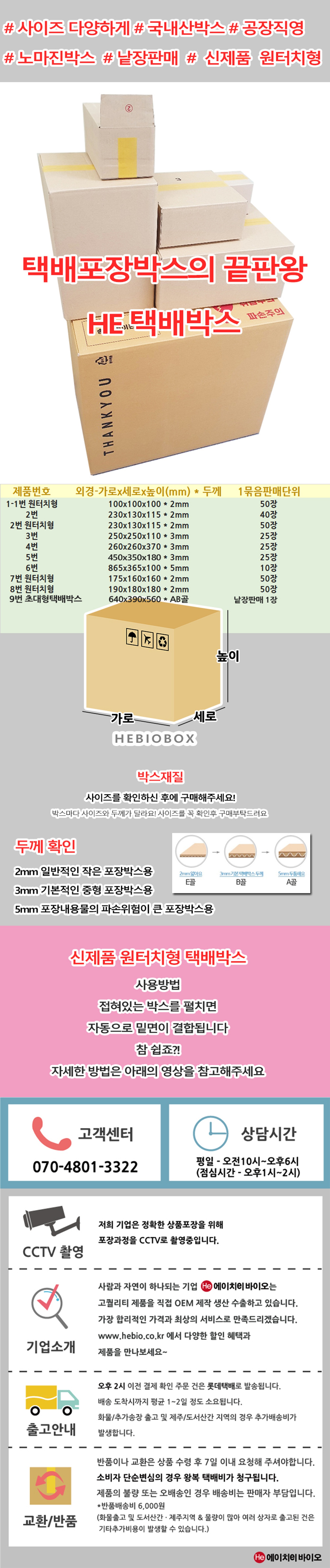 낱장 택배박스 (2번 230x130x115) 