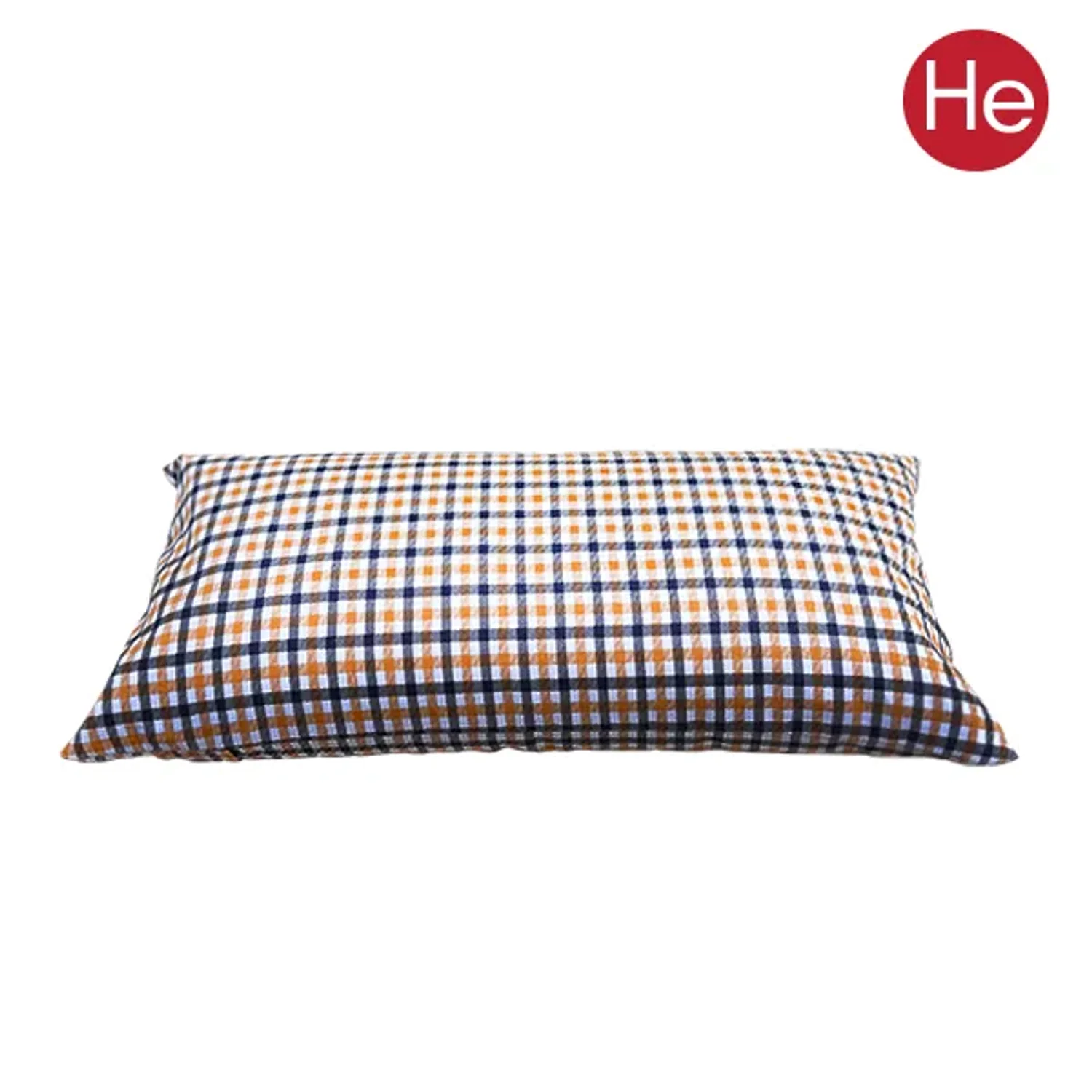 HE체크브라운 비드폼베개