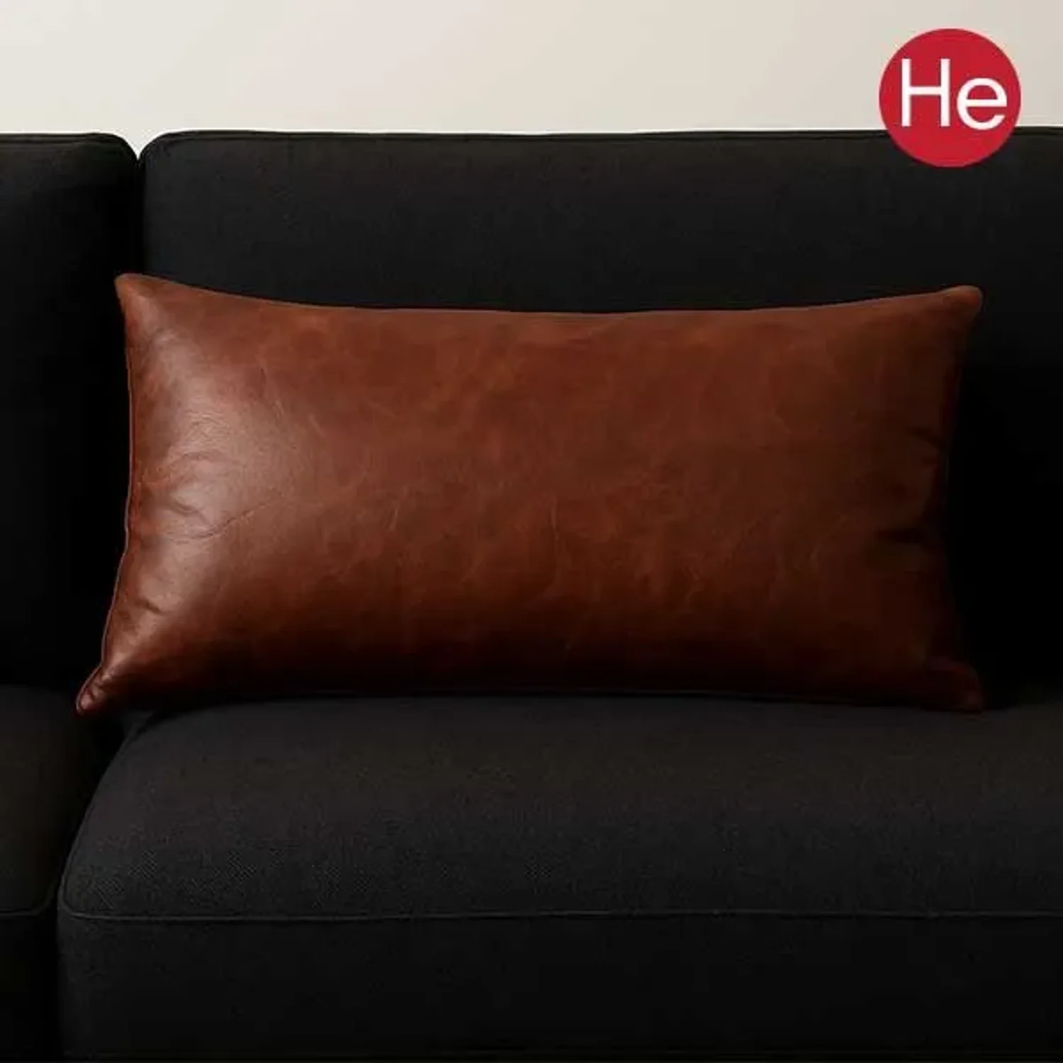 HE 북유럽 스타일 가죽쿠션베개 45x20 통가죽베개 허리 긴목베개 긴가죽쿠션 긴목베개