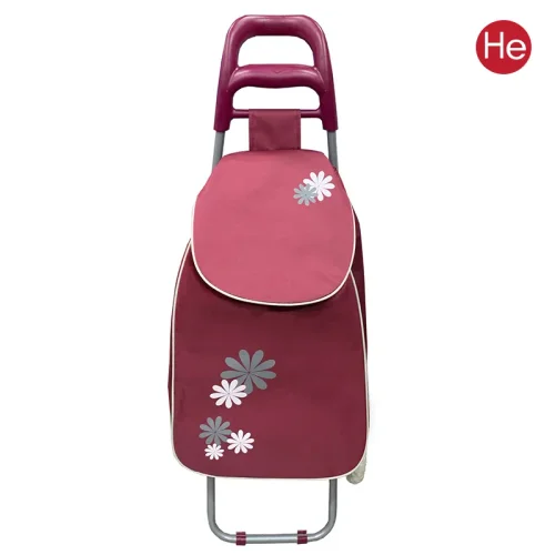 유럽형 꽃 패턴 레드 3단 쇼핑카트