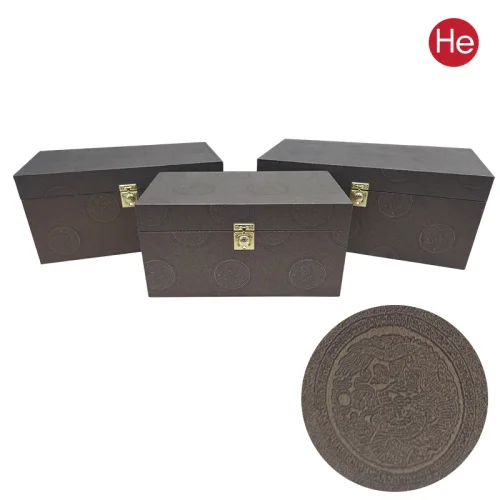 용문양 목함 경옥고 상자 2구 원목 고가구 선물상자 명절선물용